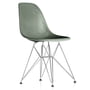 Vitra - Eames fiberglass side chair dsr, verchroomd / eames zeeschuim groen (vilt glijders basic dark)