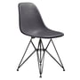 Vitra - Eames fiberglass side chair dsr, basic dark / eames elephant hide grey (vilten glijders basic dark)
