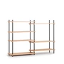 Moebe - Shelving System, Medium Dubbel, geolied eiken / zwart