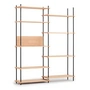 Moebe - Shelving System, Tall Double, geolied eiken / zwart