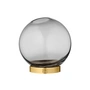 AYTM - Globe Vaas mini, Ø 10 x H 10 cm, zwart / goud