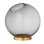 AYTM - Globe Vaas groot, Ø 21 x H 21 cm, zwart / goud