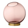 AYTM - Globe Vaas groot, Ø 21 x H 21 cm, rosé / goud