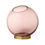 AYTM - Globe Vaas medium, Ø 17 x H 17 cm, rosé / goud