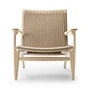 Carl Hansen - CH25 Fauteuil, gezeept eiken / vlechtwerk naturel
