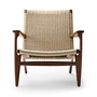 Carl Hansen - CH25 Fauteuil, walnoot geolied / naturel vlechtwerk