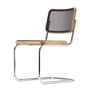 Thonet - S 32 N stoel, chroom / eiken / zwarte netbespanning (Pure Materials)