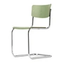 Thonet - S 43 Stoel, chroom / beuken gebeitst rietgroen (TP 262)