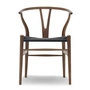 Carl Hansen - CH24 Wishbone Chair , walnoot / zwart vlechtwerk