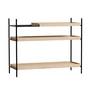Woud - Tray Shelf laag, eik natuur/zwart (configuratie 1)