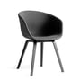 Hay - About A Chair AAC 23, eiken gebeitst zwart / volledig gestoffeerd donkergrijs (Remix 163)