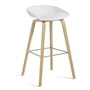 Hay - About A Stool AAS 32 H 85 cm, gelakt eiken / roestvrij staal / wit 2. 0