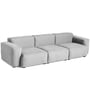 Hay - Mags Soft Sofa 3-zits, combinatie 1 / armleuning laag, lichtgrijs (Linara 443) / stiksels: lichtgrijs