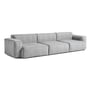Hay - Mags Soft Sofa 3-zits, combinatie 1, armleuning laag, lichtgrijs (Hallingdal 130) / stiksel: donkergrijs (EU)