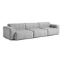 HAY - Mags Soft Sofa 3-zits, combinatie 1, armleuning laag, lichtgrijs (Hallingdal 130) / stiksel: donkergrijs (EU)