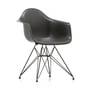 Vitra - Eames fiberglas fauteuil dar, basic dark / eames olifantenhuid grijs (viltglijders basic dark)