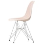 Vitra - Eames Plastic Side Chair DSR RE, verchroomd / zachtroze (basisglijders van donker vilt)