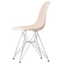 Vitra - Eames Plastic Side Chair DSR RE, verchroomd / zachtroze (basisglijders van donker vilt)