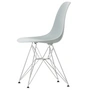 Vitra - Eames Plastic Side Chair DSR RE, verchroomd / lichtgrijs (basisglijders van donker vilt)