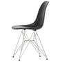 Vitra - Eames Plastic Side Chair DSR, verchroomd / diep zwart (viltglijder basic dark)