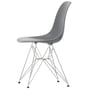 Vitra - Eames Plastic Side Chair DSR RE, verchroomd / granietgrijs (basisglijders van donker vilt)