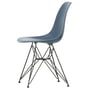 Vitra - Eames Plastic Side Chair DSR RE, basic dark / zeeblauw (viltglijders basic dark)