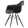 Vitra - Eames Plastic fauteuil DAW, esdoorn zwart / diep zwart (viltglijder basic dark)