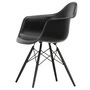 Vitra - Eames Plastic Armchair DAW RE, zwart esdoorn / diepzwart (basisglijders van donker vilt)