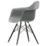 Vitra - Eames Kunststof fauteuil DAW, esdoorn zwart / granietgrijs (viltglijder basic dark)