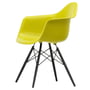 Vitra - Eames Kunststof fauteuil DAW, esdoorn zwart / mosterd (viltglijder basic dark)