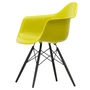Vitra - Eames Plastic Armchair DAW RE, ahorn zwart / mosterd (viltglijders basic dark)
