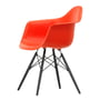Vitra - Eames Plastic fauteuil DAW, esdoorn zwart / klaproosrood (viltglijder basic dark)