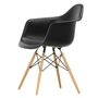 Vitra - Eames Plastic Armchair DAW RE, essenhoningkleur / diepzwart (viltglijders wit)