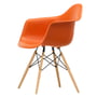 Vitra - Eames Kunststof fauteuil DAW, Essenhoning / roestoranje (viltglijder wit)