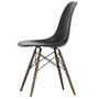 Vitra Eames Plastic Side Chair DSW - RE, donker esdoorn / diepzwart (basisglijders van donker vilt)