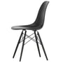 Vitra Eames Plastic Side Chair DSW - RE, zwart esdoorn / diepzwart (basisglijders van donker vilt)