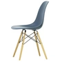 Vitra Eames Plastic Side Chair DSW - RE, ahorngeel/zeeblauw (glijders van wit vilt)