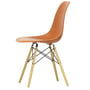 Vitra Eames Plastic Side Chair DSW - RE, geelachtig esdoorn / roestoranje (glijders van wit vilt)