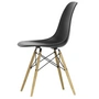 Vitra Eames Plastic Side Chair DSW - RE, ash honingkleur / diepzwart (viltglijders wit)