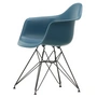 Vitra Eames Plastic Armchair DAR - RE, basic dark / zeeblauw (viltglijders basic dark)