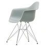Vitra Eames Plastic Armchair DAR - RE, verchroomd / lichtgrijs (basisglijders van donker vilt)