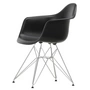 Vitra Eames Plastic Armchair DAR - RE, verchroomd / diepzwart (basisglijders van donker vilt)