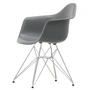 Vitra Eames Plastic Armchair DAR - RE, verchroomd / granietgrijs (basisglijders van donker vilt)