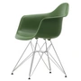 Vitra Eames Plastic Armchair DAR - RE, verchroomd / bos (basisglijders van donker vilt)