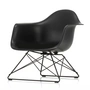 Vitra - Eames Plastic Armchair LAR RE, diepzwart (basisglijders van donker vilt)