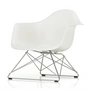 Vitra - Eames Plastic Armchair LAR, verchroomd / wit (basisglijders van donker vilt)