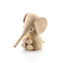 Lucie kaas - Gunnar flørning baby olifant houten figuur, h 11 cm / rubberen boom natuur