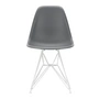 Vitra - Eames plastic side chair dsr, wit/granietgrijs (vilt glijders wit)