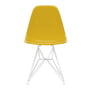 Vitra - Eames plastic side chair dsr, wit / mosterd (vilt glijdt wit)