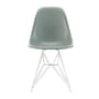 Vitra - Eames fiberglass side chair dsr, wit / eames zeeschuimgroen (vilt glijdt wit)